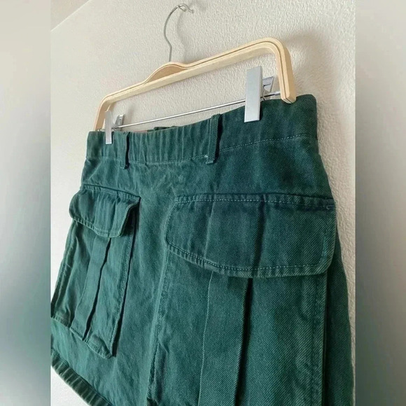 ACNE STUDIOS BLÅ KONST Janou Over Green Denim Cargo Pocket Mini Skirt Size 36 - Picture 4 of 8